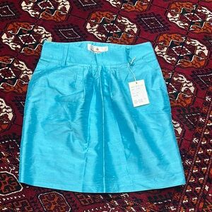 🌺🌺 NWT Domenico Vacca Blue Silk Skirt SIZE 40